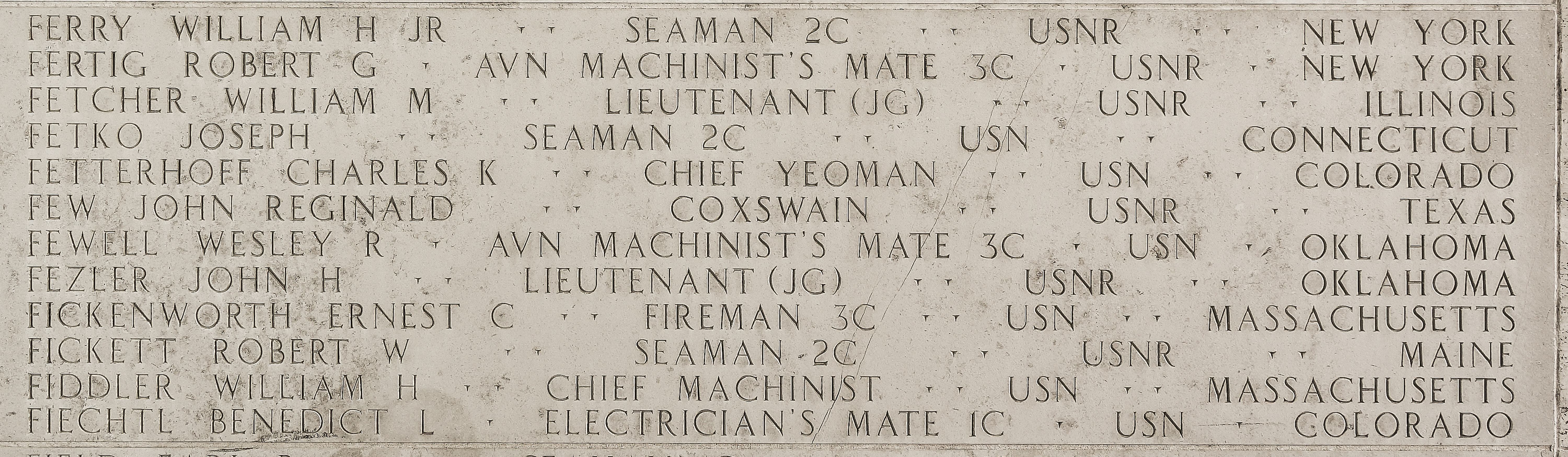 Benedict L. Fiechtl, Electrician's Mate First Class